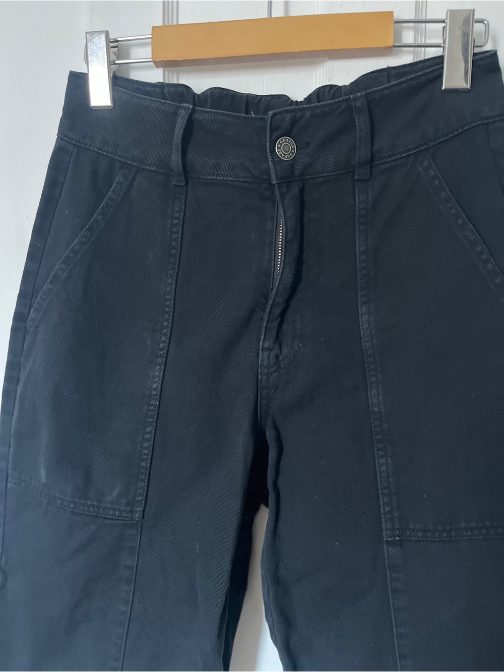 Wide leg cropped 100% cotton jeans